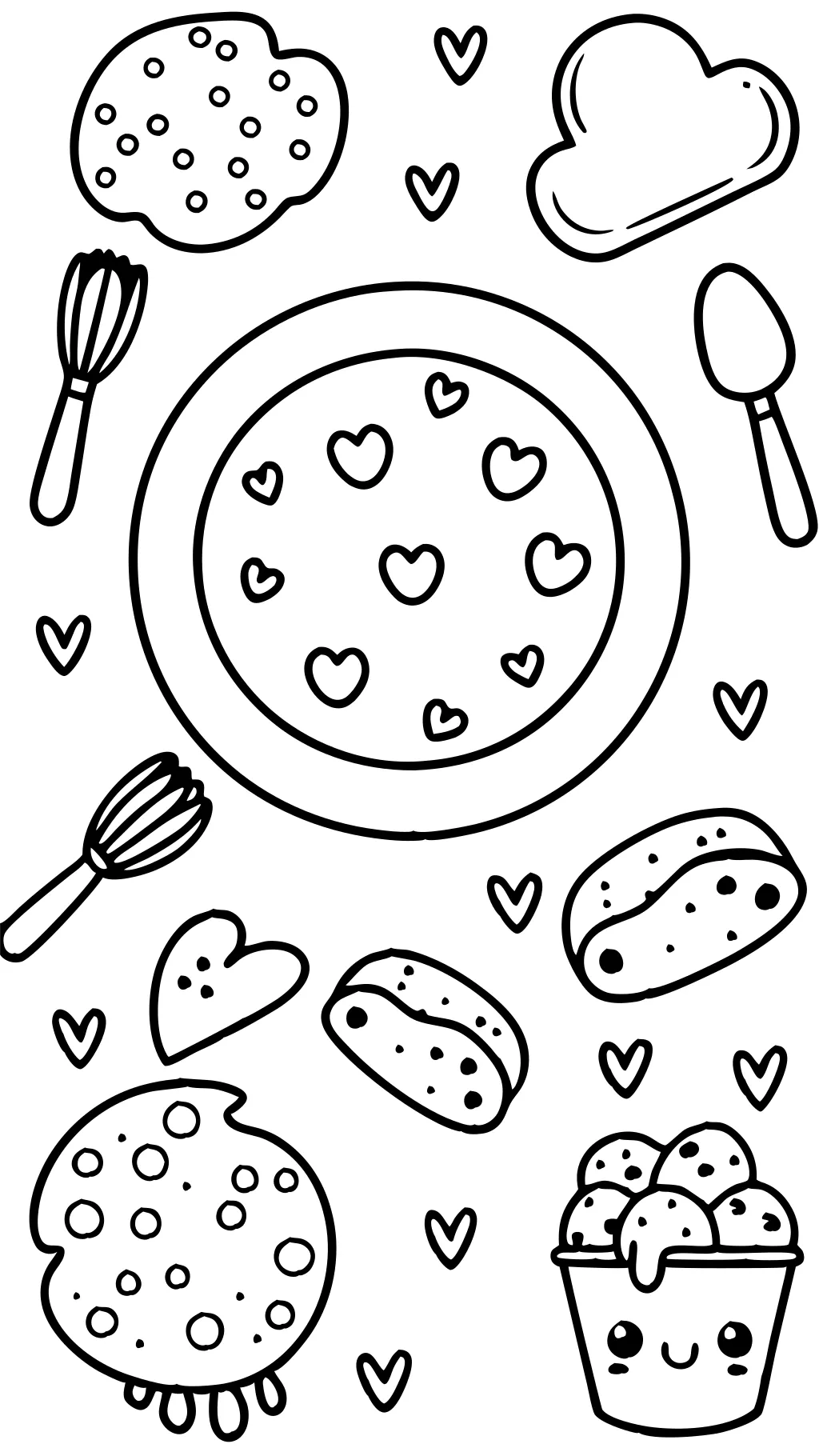 coloring pages of chocolate chip cookies